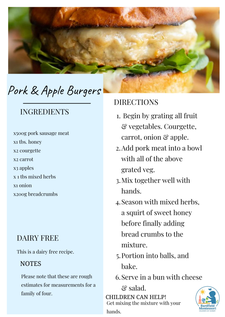 Pork and apple burger